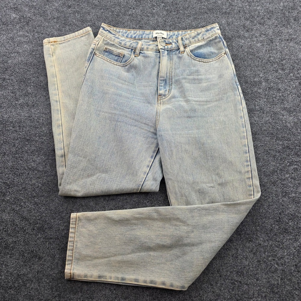 Rhythm Classics Jeans High Waisted Straight Leg Light Wash‎ Denim Size 6 Womens